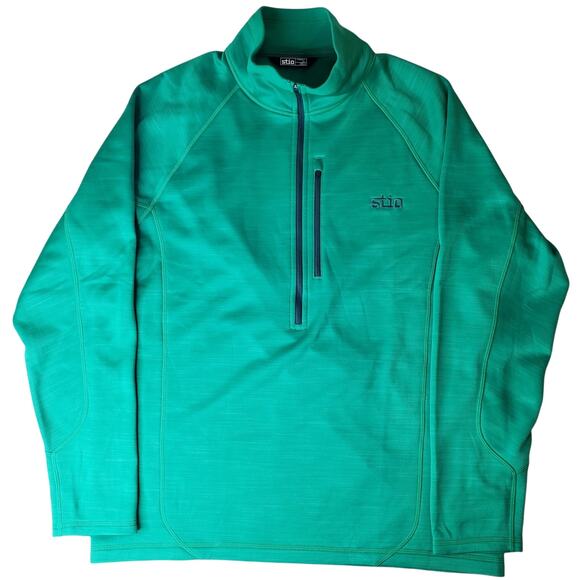 STIO Men's Size XL 1/2 Zip LS Pullover Micro Fleece Lined Green *Flaw* - Picture 5 of 14